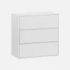 A white three-drawer chest of drawers on a light gray background. Anteprima dell’immagine prodotto