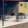 8-tlg. Garten-Lounge-Set mit Anthrazit Kissen Kiefernholz Produktbild-Vorschau 2
