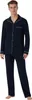 Schiesser Pyjama marineblau Baumwolle normale Passform Produktbild-Vorschau 1