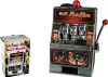 A slot machine savings bank and its packaging are displayed against a white background. Produktbild-Vorschau