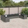 vidaXL 10-tlg. Garten-Lounge-Set mit Kissen Grau Poly Produktbild-Vorschau 2