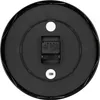 The back of a black wall clock is shown, with the battery compartment and movement mechanism visible. Anteprima dell’immagine prodotto