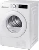 A white Samsung heat pump dryer is shown from a three-quarter front angle against a white background. Produktbild-Vorschau