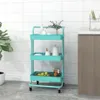 vidaXL Kuchyňský vozík 3 police Tyrkysová 42x35x85 cm Náhled obrázku produktu 2