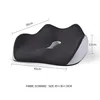 A black and gray orthopedic seat cushion with dimensions indicated by measurement lines and text. Produktbild-Vorschau