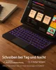A tablet with a keyboard case on a wooden surface. Náhled obrázku produktu