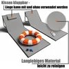 Two grey beach loungers with a life preserver and sunglasses on one of them. A close-up of the material texture is shown on the right. Produktbild-Vorschau