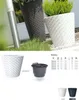 A collage of product images and a specification table for Blumentopf MATUBA planters. Voir les images du produit