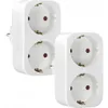Two white electrical socket adapters are shown against a white background. Produktbild-Vorschau