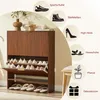 Meuble à chaussures étroit en noyer, 80x24 cm, avec façade Voir les images du produit 6