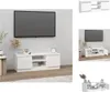 vidaXL Armoire TV avec porte blanc 102x30x36 cm - Meuble TV Voir les images du produit 2