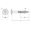 Diagrams showing the dimensions of a screw. Anteprima dell’immagine prodotto