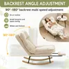 Fauteuil à bascule en velours côtelé (beige) avec dossier Voir les images du produit 5