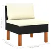 7-tlg. Garten-Lounge-Set Poly Rattan Eukalyptusholz Schwarz Produktbild-Vorschau 8