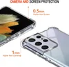 Close-up shots of a transparent phone case highlighting its protective features for the screen and camera. Anteprima dell’immagine prodotto
