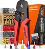 A crimping tool and a box of assorted wire ferrules are displayed against a white background. Produktbild-Vorschau