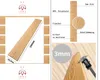 A collage of images showcasing wood-look panels, their dimensions, and material properties. Anteprima dell’immagine prodotto