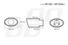 Technical drawings with dimensions of an exhaust tip. Anteprima dell’immagine prodotto