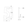 Hausnummer 5 XL 300x2mm Edelstahl mattschwarz Produktbild-Vorschau 2