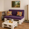 Palettenkissen-Set 120×60 x 120×40 cm Lila – Sitz- und Produktbild-Vorschau 6