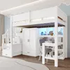 Hochbett 90x200 cm mit Schreibtisch, Kleiderschrank, Regal, Produktbild-Vorschau 3