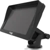 A black GPS device with a sun visor, mounted on a suction cup holder. Náhled obrázku produktu