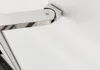 A close-up shot of a shower door hinge mechanism attached to a white surface. Produktbild-Vorschau