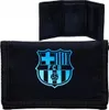 A black tri-fold wallet with the FC Barcelona logo on the front. The wallet is shown both closed and open. Anteprima dell’immagine prodotto