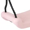 A close-up view of a pink plastic swing seat with black ropes attached. Anteprima dell’immagine prodotto