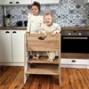 Kids Helper Doppel Lernturm Weiß Eiche Montessori Produktbild-Vorschau 5