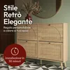 CASABEL Scarpiera 4 Ante a Ribalta, Stile Retrò, Legno Anteprima dell’immagine prodotto 6