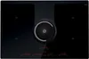 A top-down view of a black induction cooktop with an integrated ventilation system. Náhled obrázku produktu