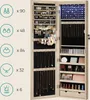 An open jewelry cabinet with various compartments for storing jewelry and accessories, including LED lighting. Produktbild-Vorschau
