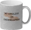 Denglisch Glitzer-Kaffeebecher mit Spruch - My english is Produktbild-Vorschau 1