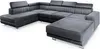 A large, dark gray sectional sofa is shown against a white background. Podgląd zdjęcia produktu