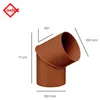 INEFA Fallrohrbogen 60 Grad, DN100 / 100mm, Braun – PVC Produktbild-Vorschau 2