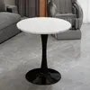 Mesa redonda para comedor de 70 cm, mesa auxiliar negra de Vista previa de la imagen del producto 1