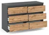 Kommode „HIT“, 6 Schubladen, 100 cm, Mattgrau/Wotan-Eiche Produktbild-Vorschau 2