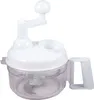 A white manual food chopper with a clear plastic base and a crank on top, isolated on a white background. Náhľad obrázku produktu