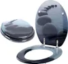 A toilet seat and lid with a "stepping stones" design. Voir les images du produit