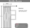 Diagram showing how to measure curtains for width and height, with dimensions and notes. Voir les images du produit