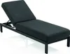 A dark gray chaise lounge with a black metal frame is shown against a white background. Produktbild-Vorschau