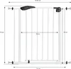 A white metal safety gate with dimensions indicated by measurement lines and numbers. Produktbild-Vorschau