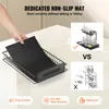 A hand places a black mat into a black wire basket organizer, with comparison images of other organizers. Náhled obrázku produktu