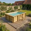 Pool AQUA 4.65 x 2.85 - H.1.24 m, sandfarben, mit am Beton Produktbild-Vorschau 3