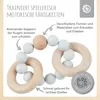 Bieco Beißring Baby mit Silikon Perlen Grau, 7 cm | ab 0 Produktbild-Vorschau 3