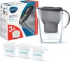 A Brita water filter jug and three replacement cartridges are shown, along with the product's packaging. Produktbild-Vorschau