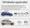 An infographic showing how to use an inflatable car mattress and illustrating compatible car types. Náhled obrázku produktu