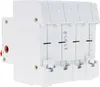 A white electrical component with multiple switches, mounted on a DIN rail. Produktbild-Vorschau