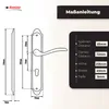 Diagram and measurements for a door handle set. Produktbild-Vorschau